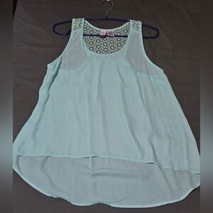 Love on a Hanger Light Blue Lace Blouse